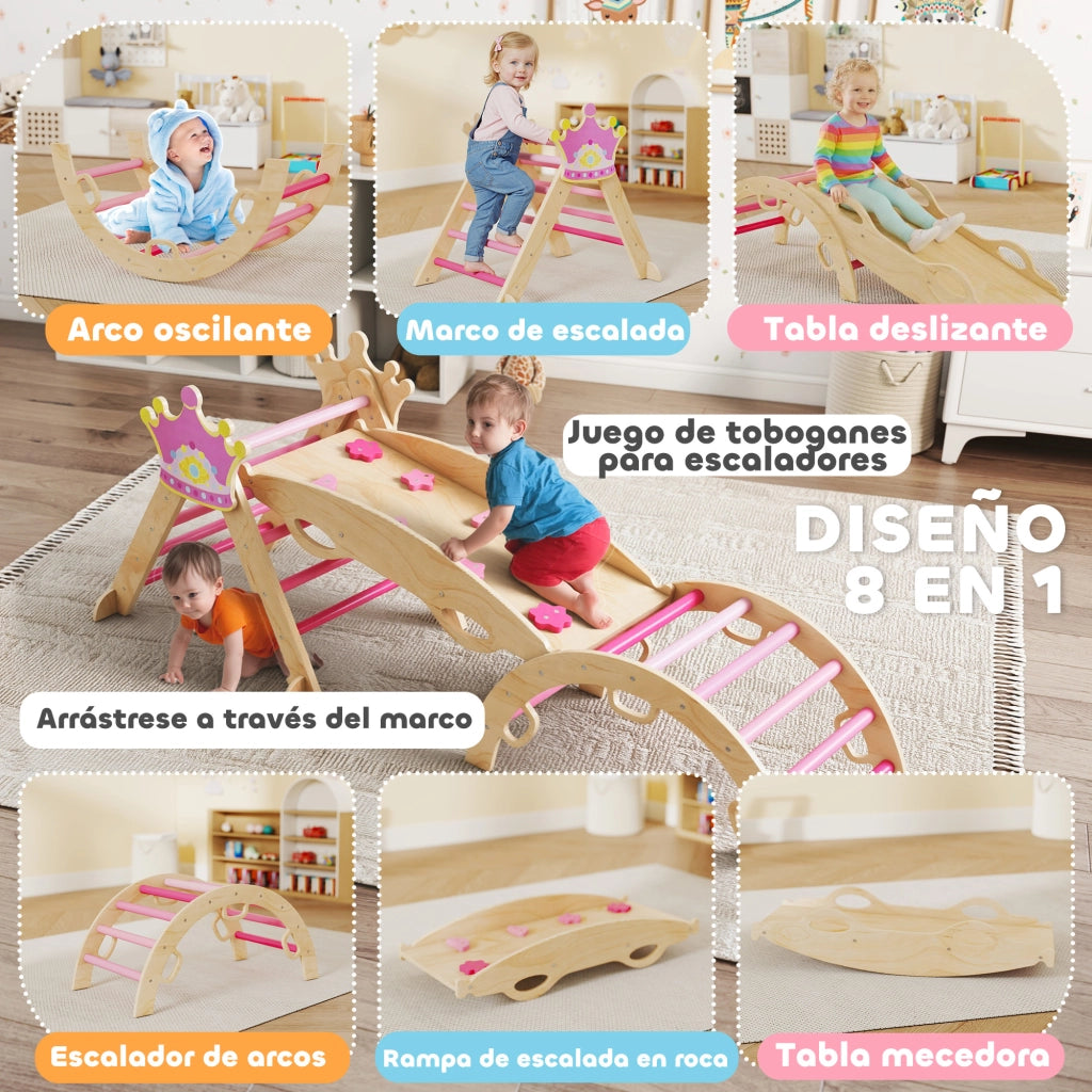 Struttura di Arrampicata Montessori ¨C zephmum ¨C Legno, Rosa