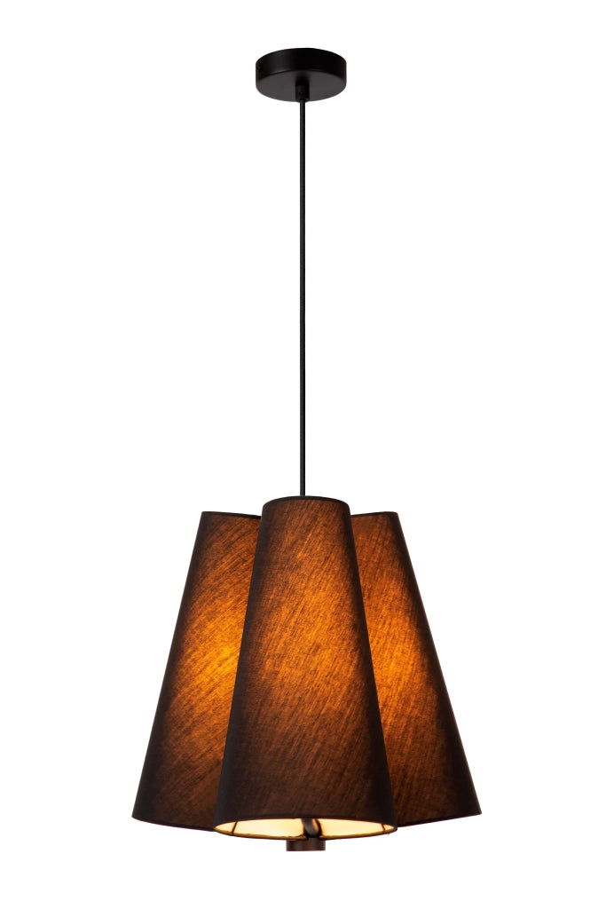 Lampada a sospensione Gregory lino nero E27 Ø34 Lucide