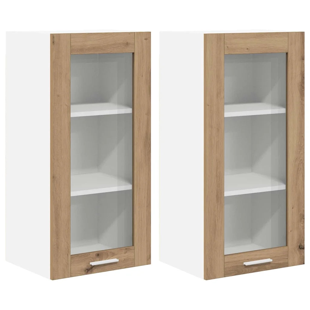 Armadio pensile | Mobile da Cucina 2 pz Rovere artigianale 40 x 31 x 80 cm