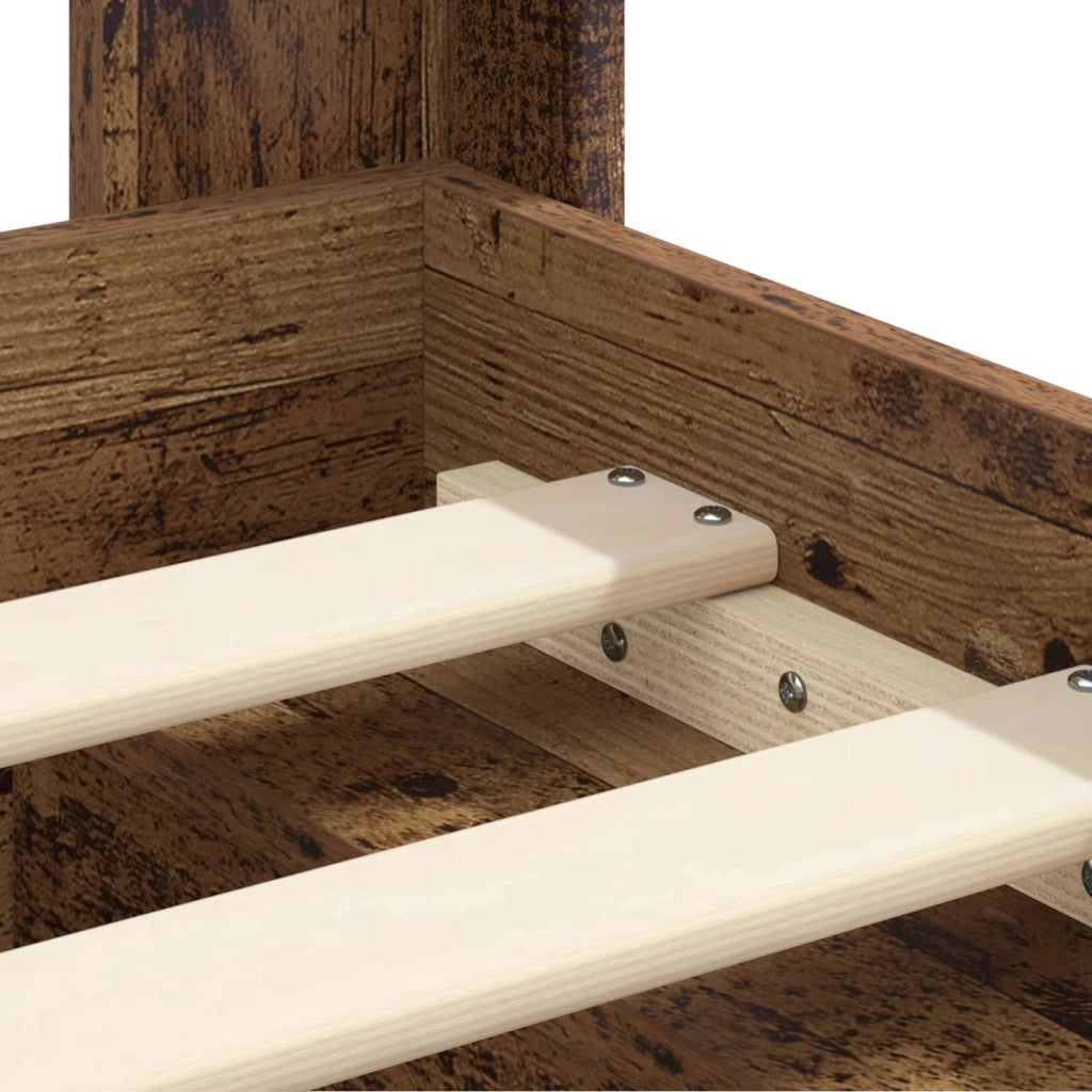 Struttura del letto con stoccaggio e testata Legno antico 3414257