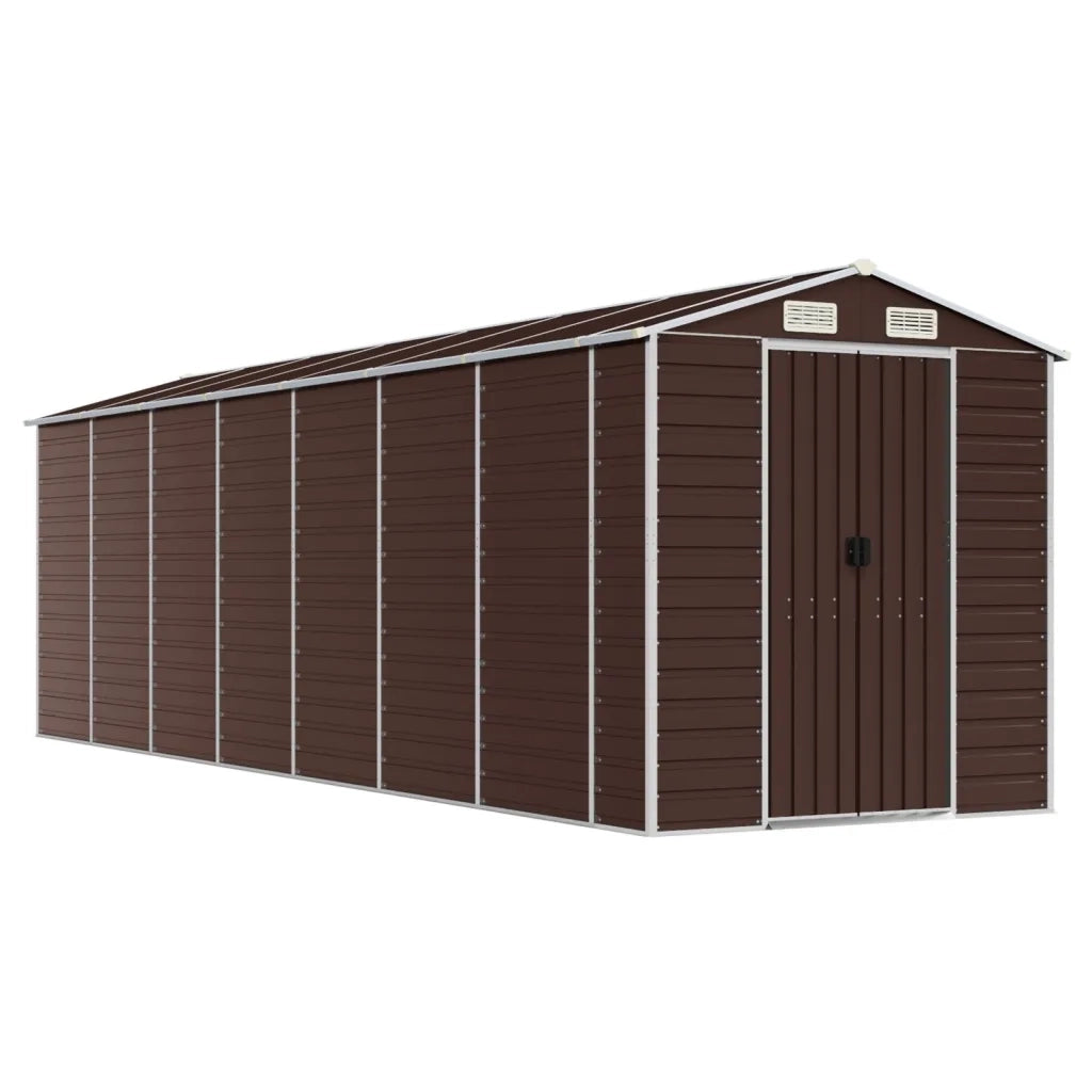 Casetta da giardino marrone 191x640x198 cm in acciaio zincato 3188270
