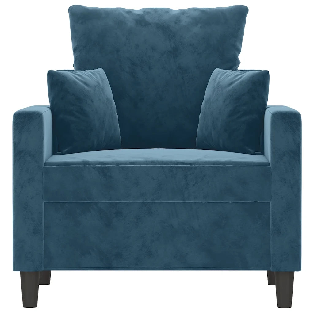 Poltrona | Sedia Relax Blu 60 cm Velluto