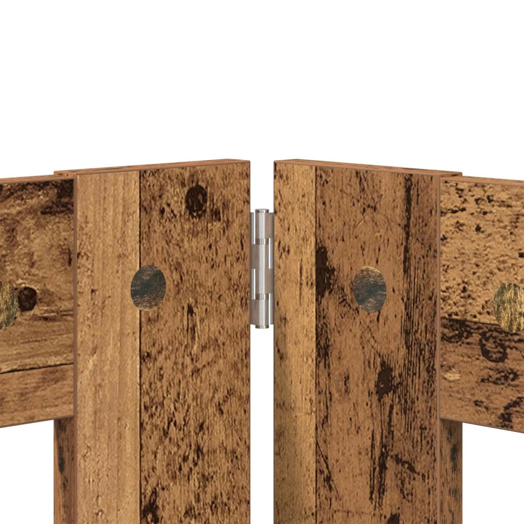 Cancello per cani pieghevole con supporti 4 pcs Legno antico 892065
