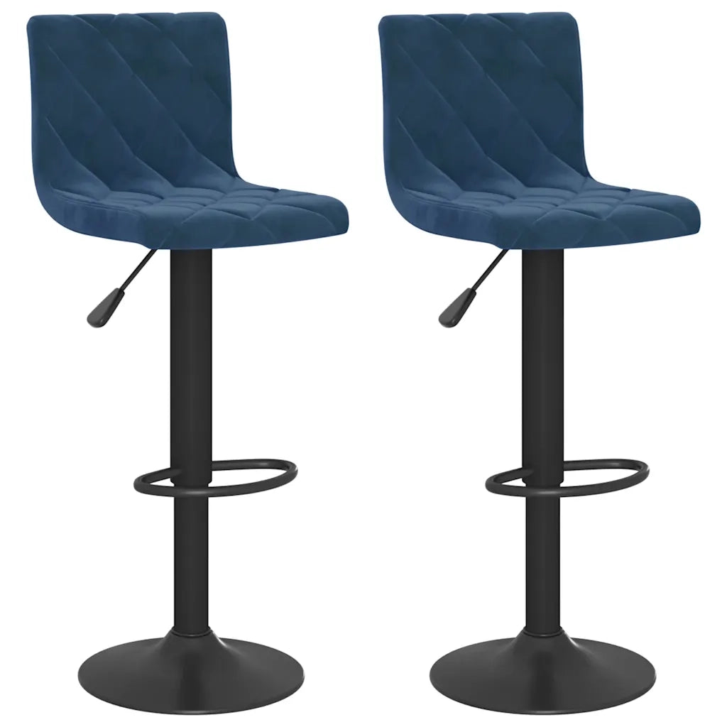 Sgabelli da Bar 2 pz Blu in Velluto 333735