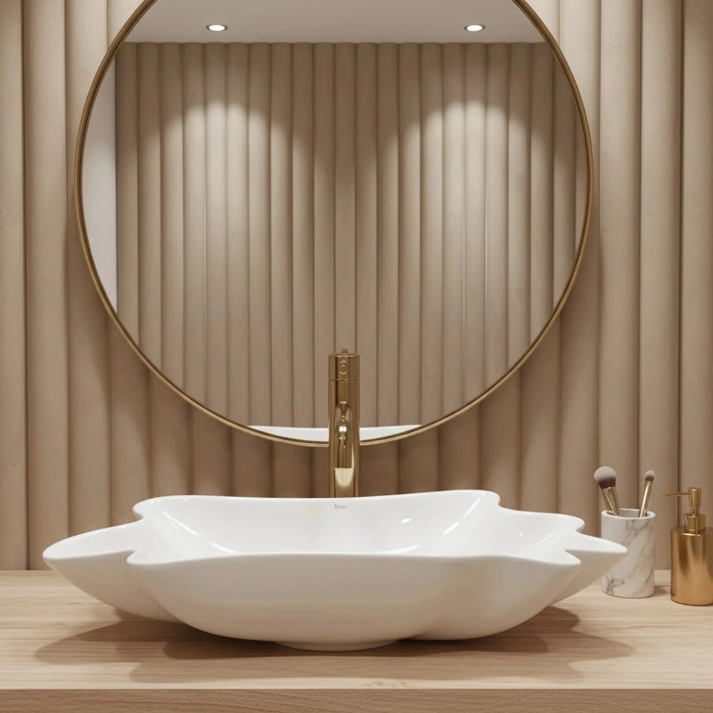 Lavabo Da Appoggio Rea Infinity + Tappo Click-clack