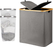 Contenitore con coperchio - 2 cassetti - ripiegabile - 140 litri - grigio scuro