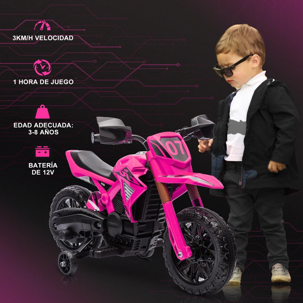 Moto Elettrica per Bambini 12V Rosa ¨C Minimal ¨C 30 kg