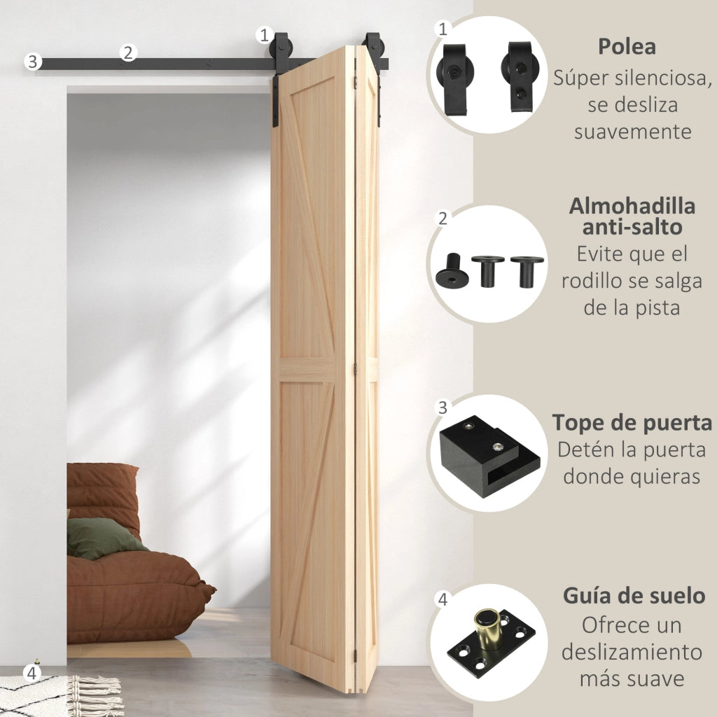 Porta scorrevole pieghevole ¨C Minimal ¨C 122 cm nero