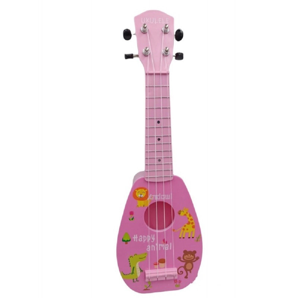 Trade Shop - Chitarra Ukulele Con 4 Corde Giocattolo In Plastica Da 44 Cm Per Bambini Q-gu05 -