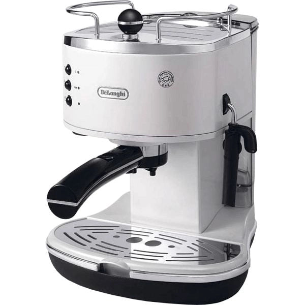 De’longhi icona - macchina da caffè manuale espresso e cappuccino, polvere e cialde ese, 1.4l, 1100w, bianco (eco311.w) - 0132106080