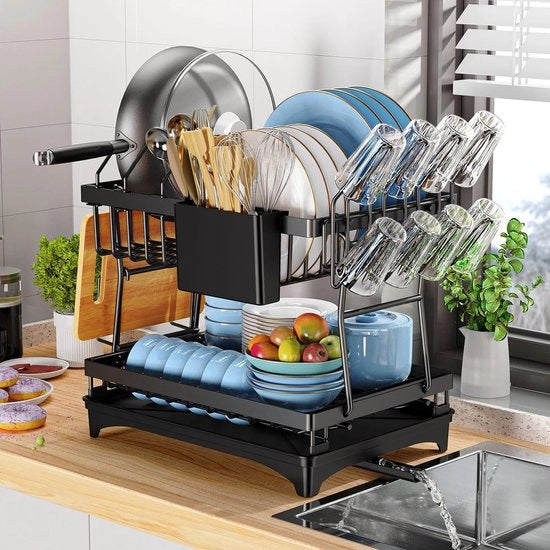 Raccoglitore Cucina per Massimo Effetto con Due Livelli e Accessori Multifunzionali
