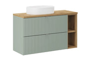 Set mobili bagno 100 cm con piano e lavabo da appoggio Beyond Line Reed Green 100 cm