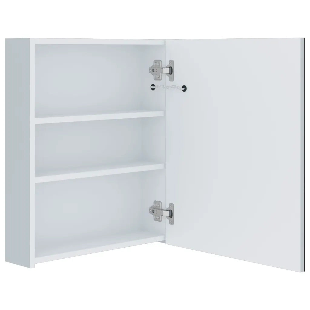 Armadietto Bagno con Specchio e LED-Mobile bagno con specchio 50x13,5x60 cm