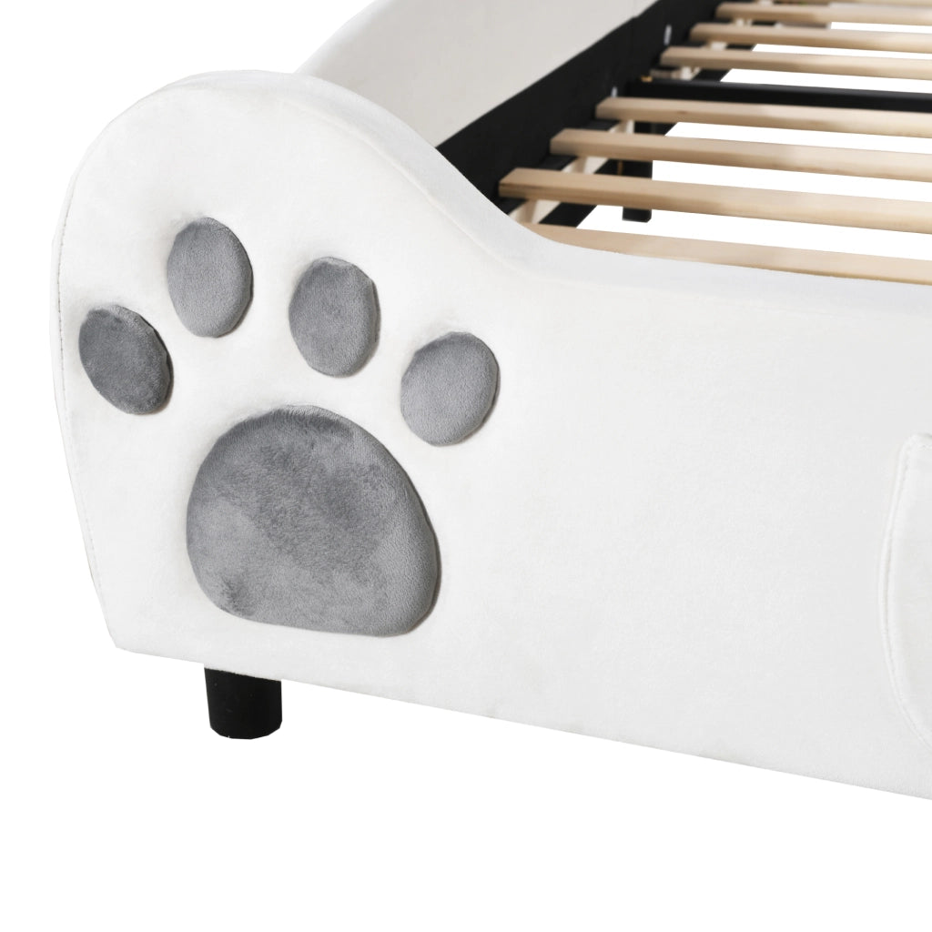 LETTO imbottito a forma di orso 90x200 cm bianco