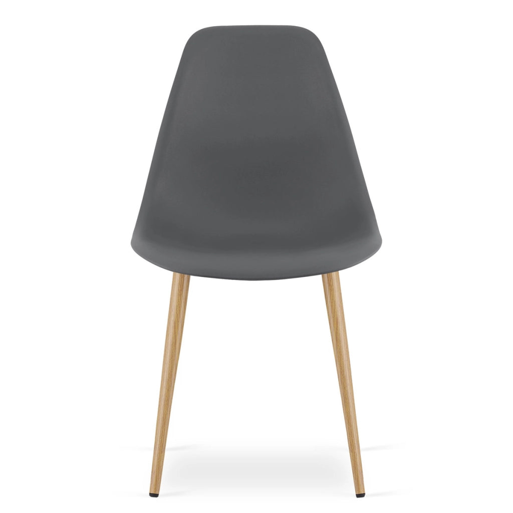 Set di 2 sedie WAT scandinave grigio scuro e legno