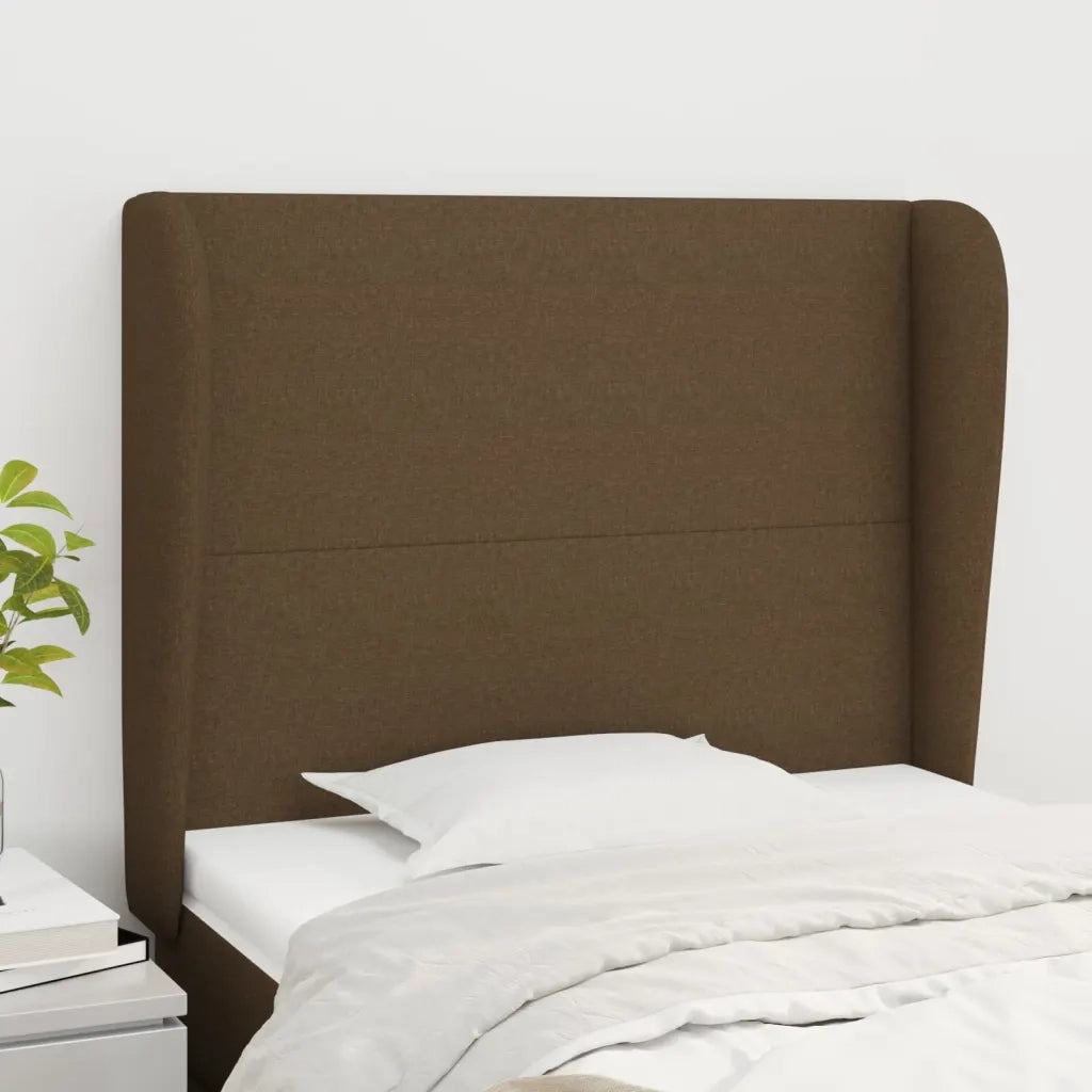 Testiera | Testata ad Orecchio Marrone Scuro 93x23x118/128 cm in Tessuto
