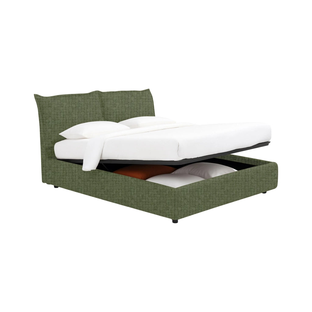 Penzance, Letto Piazza e Mezza Sfoderabile Made in Italy, Verde