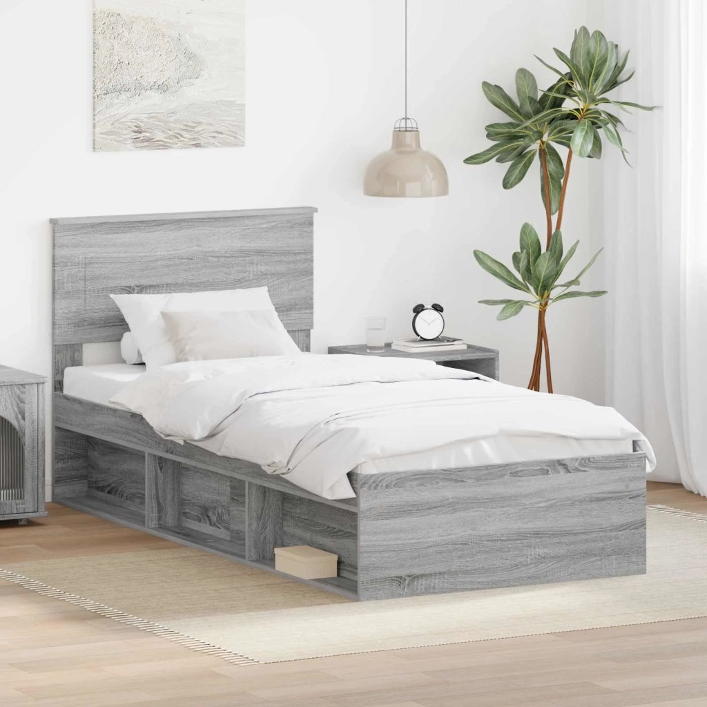 Struttura del letto Grigio Sonoma 75 x 190 cm Legno multistrato 3407945