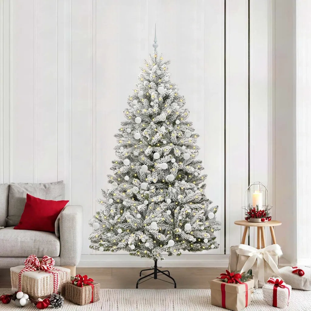 Albero di Natale artificiale con 300 LED Verde e Bianco 210 cm 3395760