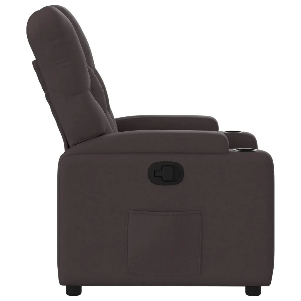 Poltrona | Sedia Relax Reclinabile Marrone Scuro in Tessuto