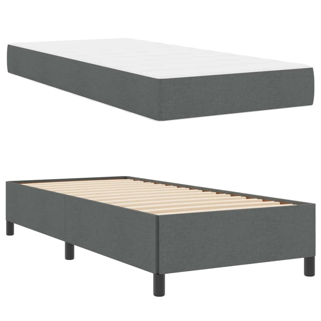 Letto a molle Grigio scuro 100 x 200 cm Tessuto