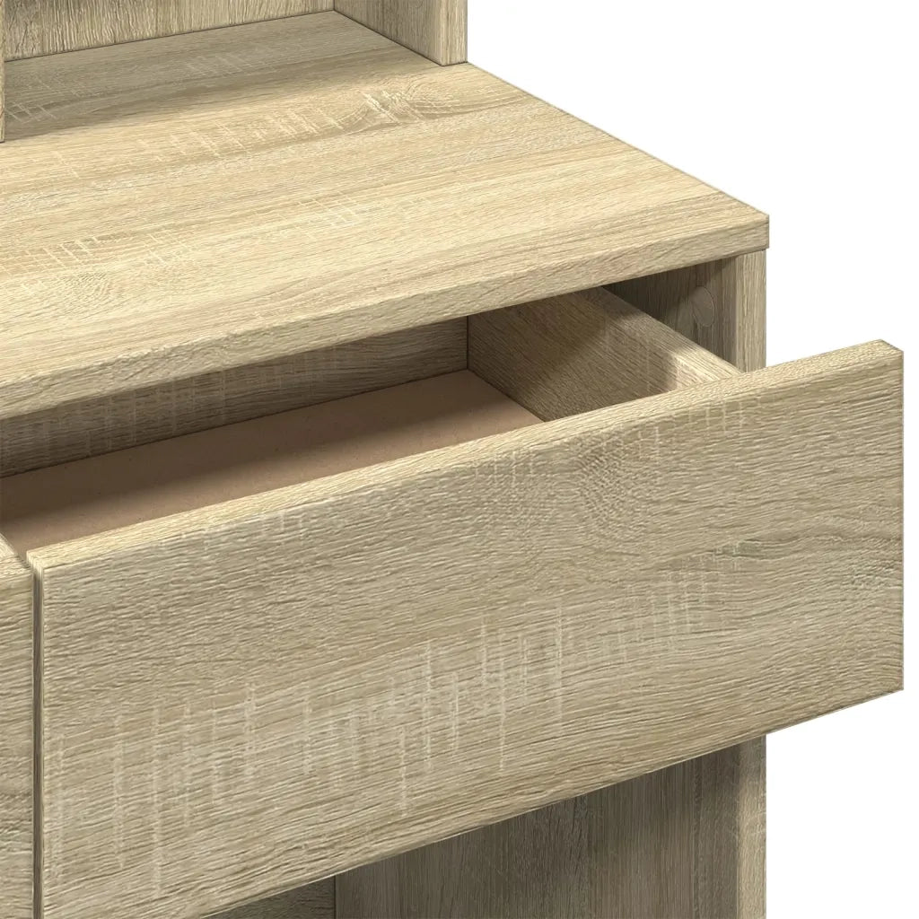 Toeletta | Tavolo da Trucco con Specchio Rovere Sonoma 80x41x144,5 cm