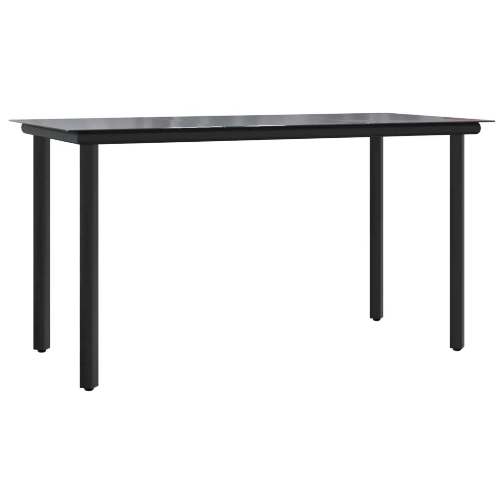 Set da Pranzo da Giardino 9 pz con Cuscini Nero in Polyrattan 3185159