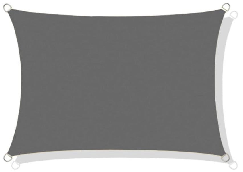 AIO FACTORY 3x5 m Vela Ombreggiante Impermeabile Grigio Scuro - Vela Parasole da Giardino