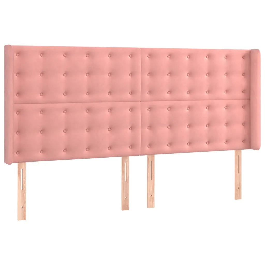 Letto a Molle con Materasso e LED Rosa 180x200 cm in Velluto 3139822