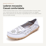 Mocassini per donne in pelle - Stivali comodi a piede nudo - Loafers comfortevoli - Scarpe piatte - Slip-On - Disegno informale