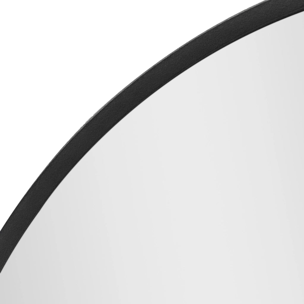 Specchio Rotondo da Parete 'Modugno' Ø 50 cm Cornice in Alluminio - Nero [en.casa]