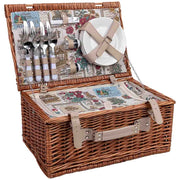 Cestino da picnic per 4 persone, marrone, 46x30x21h cm