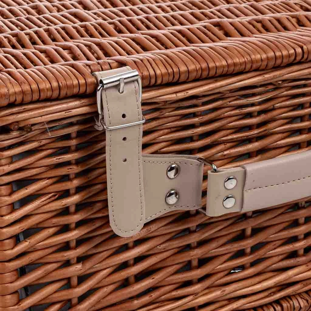 Cestino da picnic per 4 persone, marrone, 46x30x21h cm