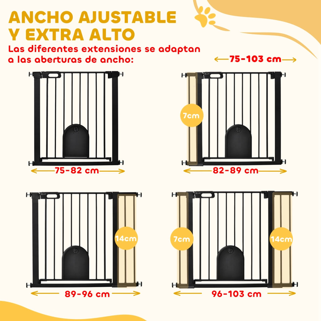 Barriera di Sicurezza per Cani ¨C Minimal ¨C Nero 75-103 cm