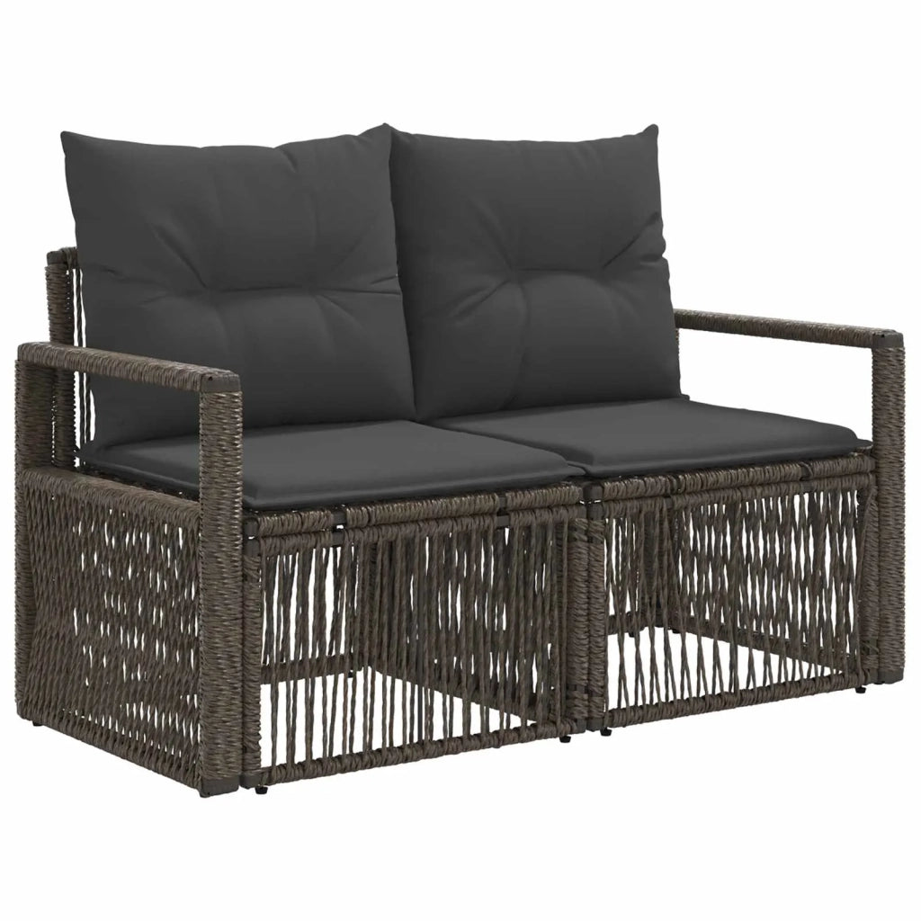 Divano da giardino 2-Numero di posti Grigio polyrattan 42026705