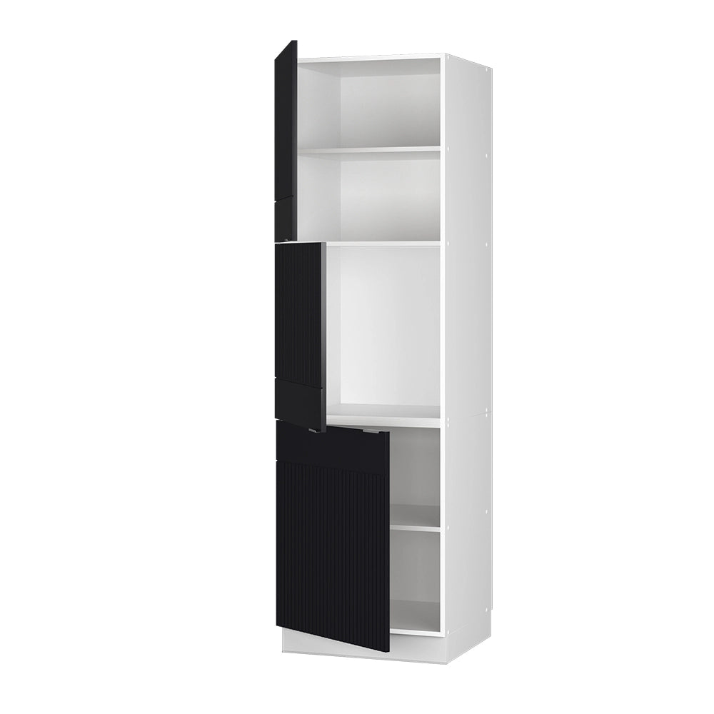 Mobile per forno da incasso Fame-Line Nero rigato/Bianco 60 cm Vicco