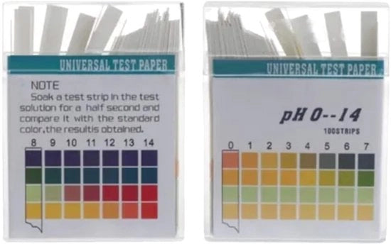 Strisce di Test PH 0-14 Professionali - 2-pack - 200 pezzi - Per Acqua/Urine - Precise - Con Scatola in Plastica - Carta di Test