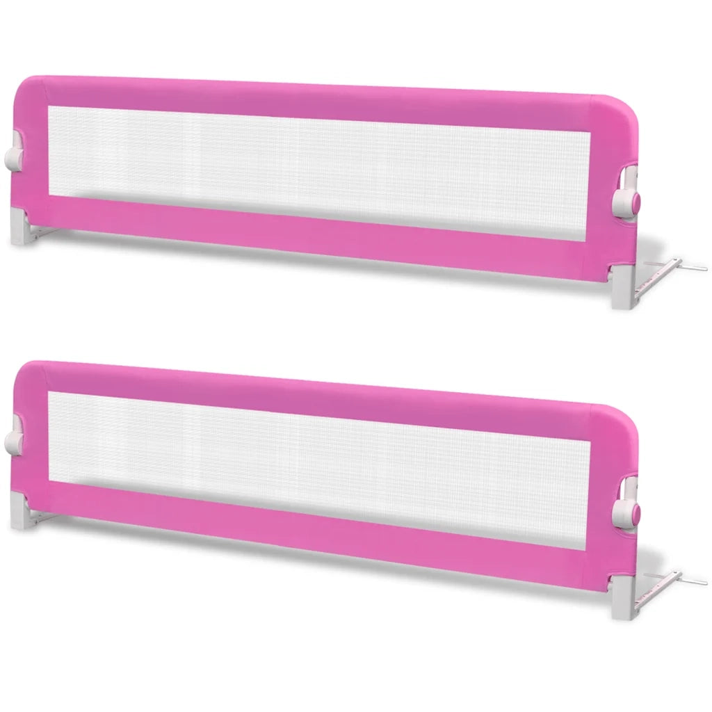 Sponde Letto per la Sicurezza dei Bambini 2 pz Rosa 150x42 cm CFW7951074