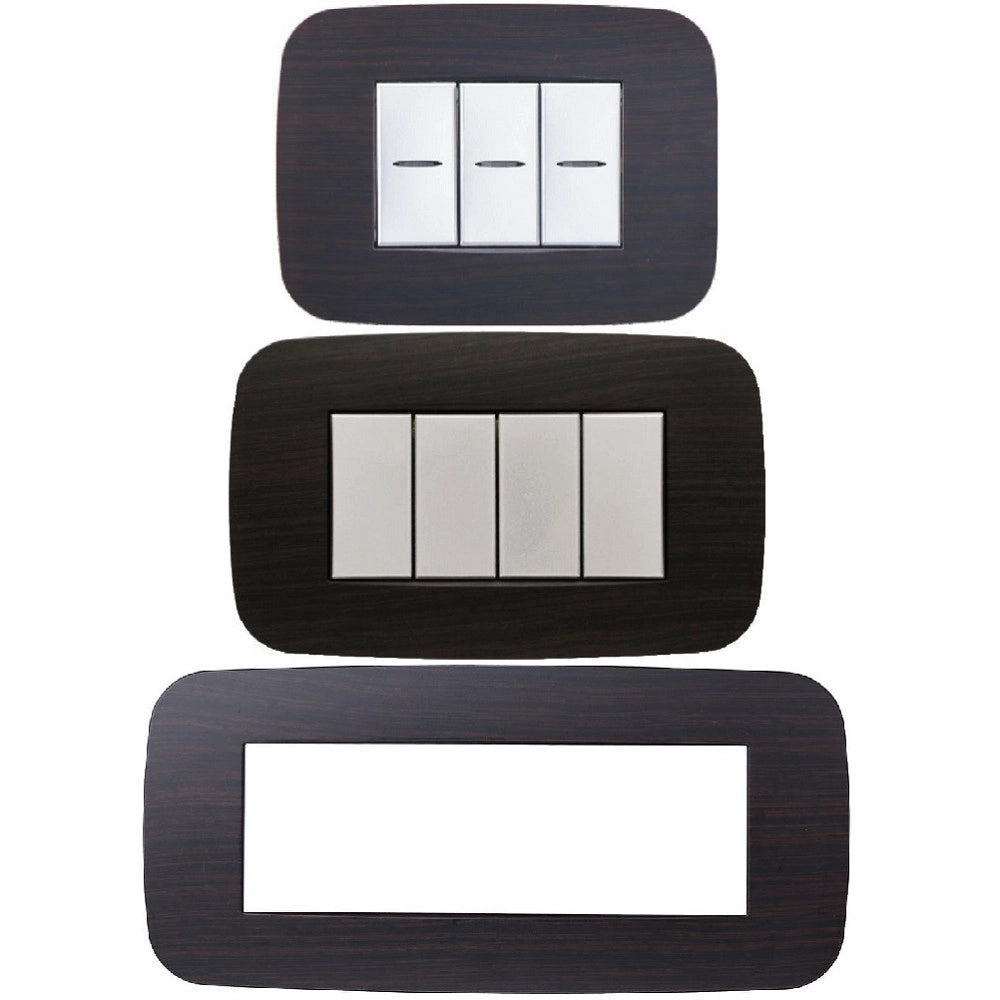 Trade Shop - Placca Futura 3 4 6 Moduli Legno Wenge' Compatibile Con Bticino Axolute -