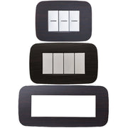 Trade Shop - Placca Futura 3 4 6 Moduli Legno Wenge' Compatibile Con Bticino Axolute -