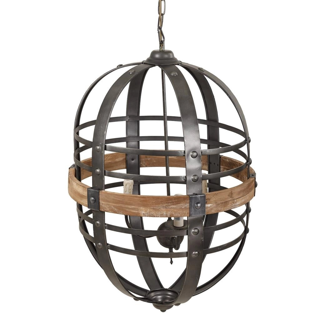 Plafoniera in metallo nero 53x53x81/150h