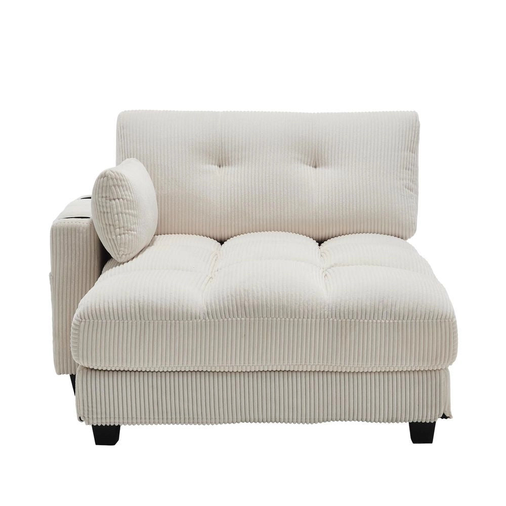 Poltrona palma - Xylo - cuscini rigati con portaoggetti beige