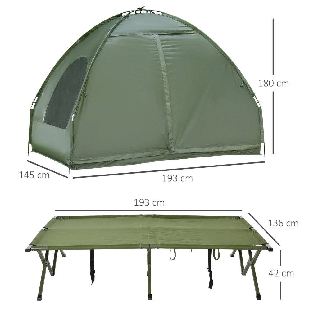 LETTO da campeggio Set da 2 persone 103 x 27 x 36 cm verde con materasso gonfiabile incluso