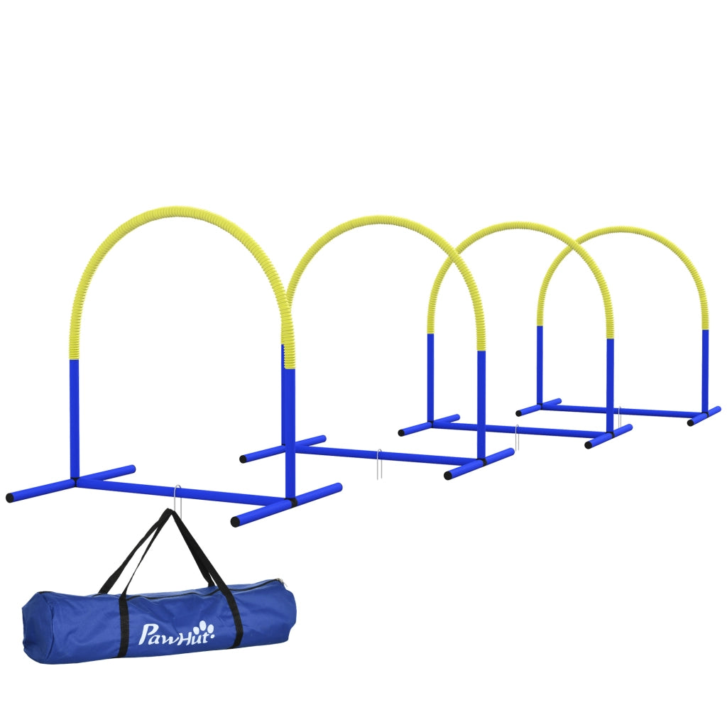 Set Giardino con Archi Componibili e Borsa ¨C Minimal ¨C Blu e Giallo 88x64x95 cm