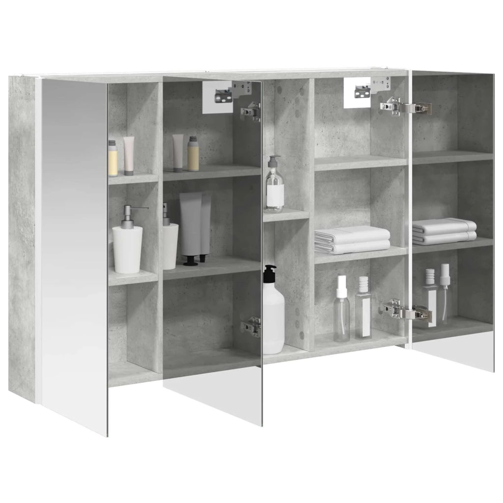 Mobiletto per specchio da bagno Grigio cemento 889274