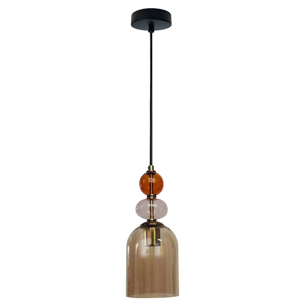 Lampada a sospensione Tropea vetro ambra 1xE27 15W