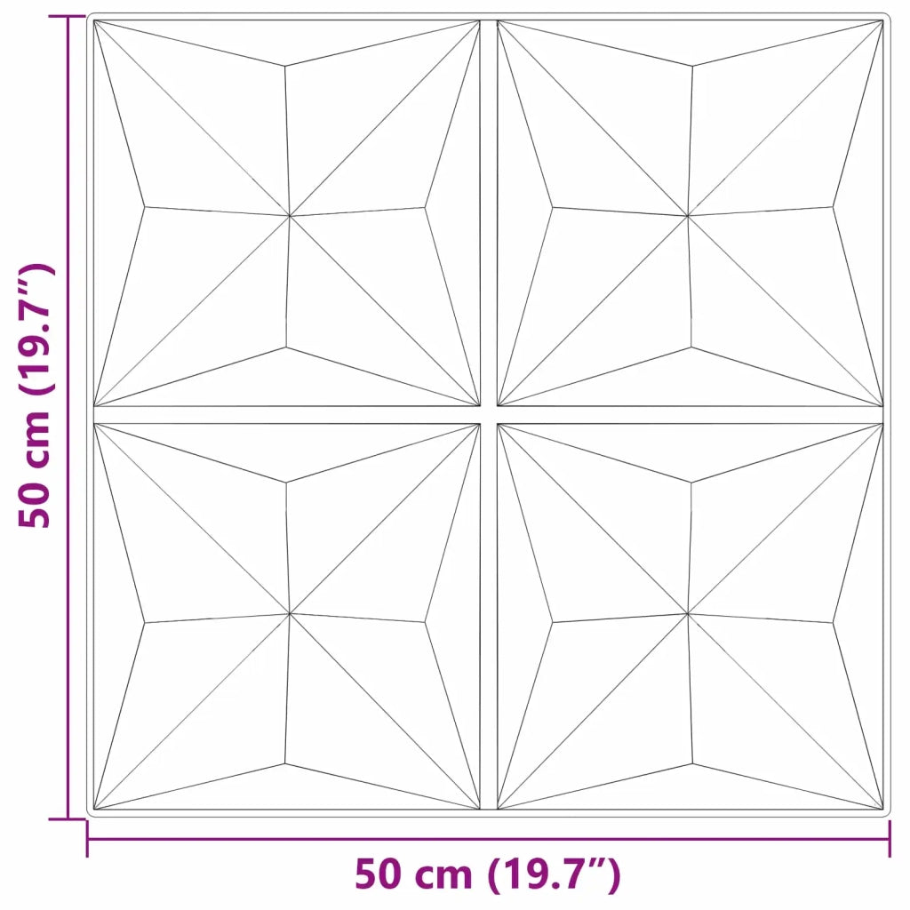 Pannelli da parete 12 pz Beton Origami 50 x 50 cm Schiuma XPS CFW9348138