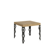 Tavolo allungabile 90x90/246 cm Karamay telaio Antracite - Quercia Natura
