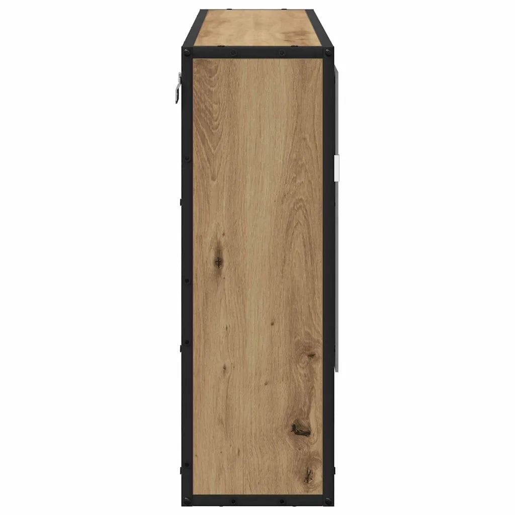 Scaffale da parete con porta Rovere artigianale 65 x 20 x 60 cm 883612