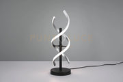 SEQUENCE LAMPADA DA TAVOLO LED 20,5W 2600lm, 2300+3000+4000K SPIRALE METALLO ALLUMINIO E NERO CON REGOLAZIONE INTENSITA' E TEMPERATURA DI COLORE DELLA LUCE CON INTERRUTTORE TOUCH H. 48,5CM